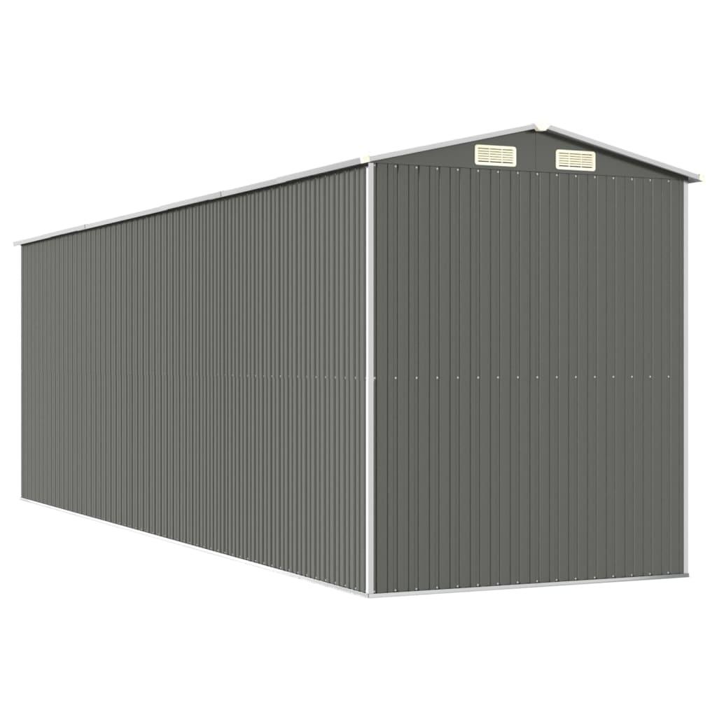 Garden Shed Light Grey 192x606x223 cm Galvanised Steel