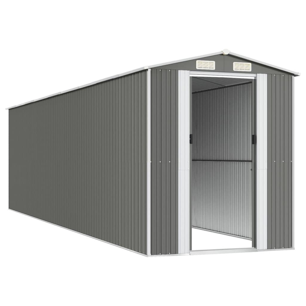 Garden Shed Light Grey 192x772x223 cm Galvanised Steel