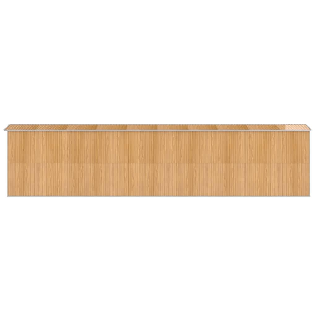 Garden Shed Light Brown 192x855x223 cm Galvanised Steel