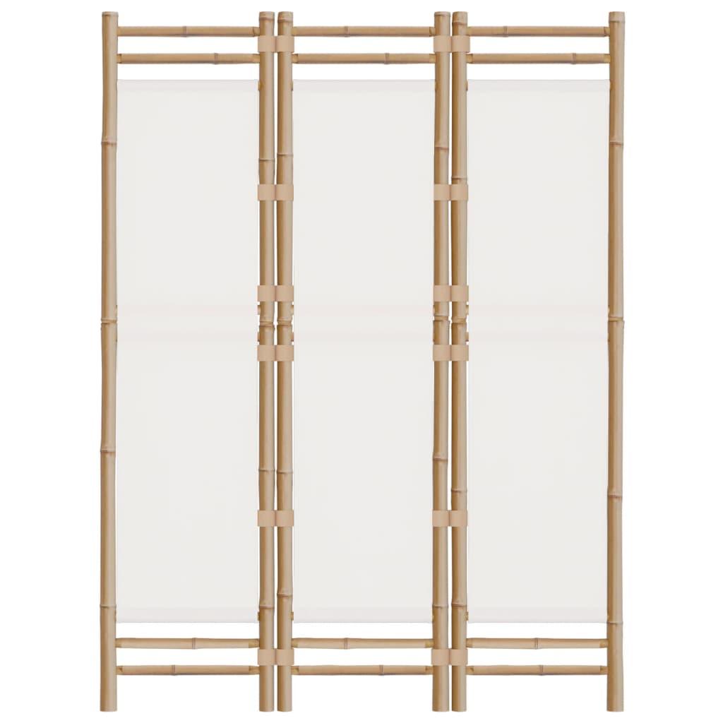 Folding 3-Panel Room Divider 120 cm Bamboo and Canvas