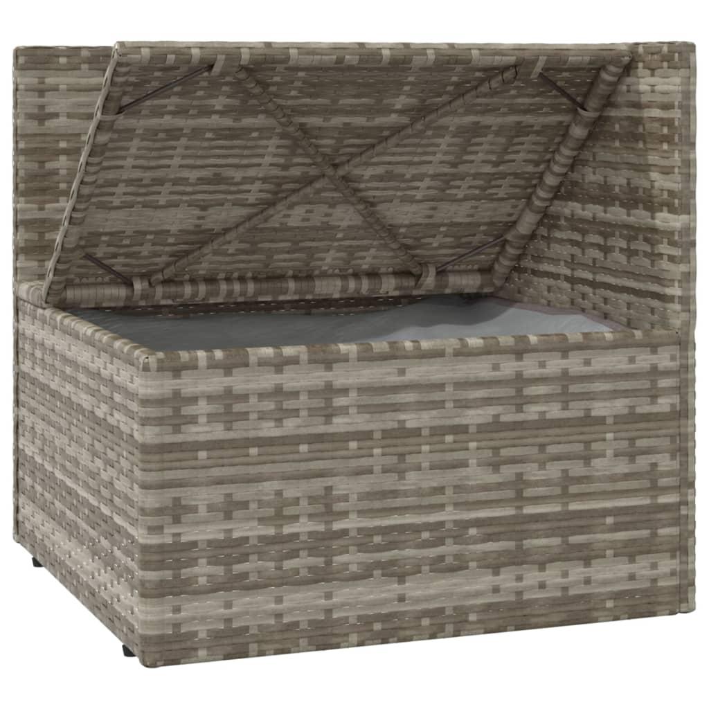 Garden Corner Sofa with Cushion Grey 57x57x56 cm Poly Rattan