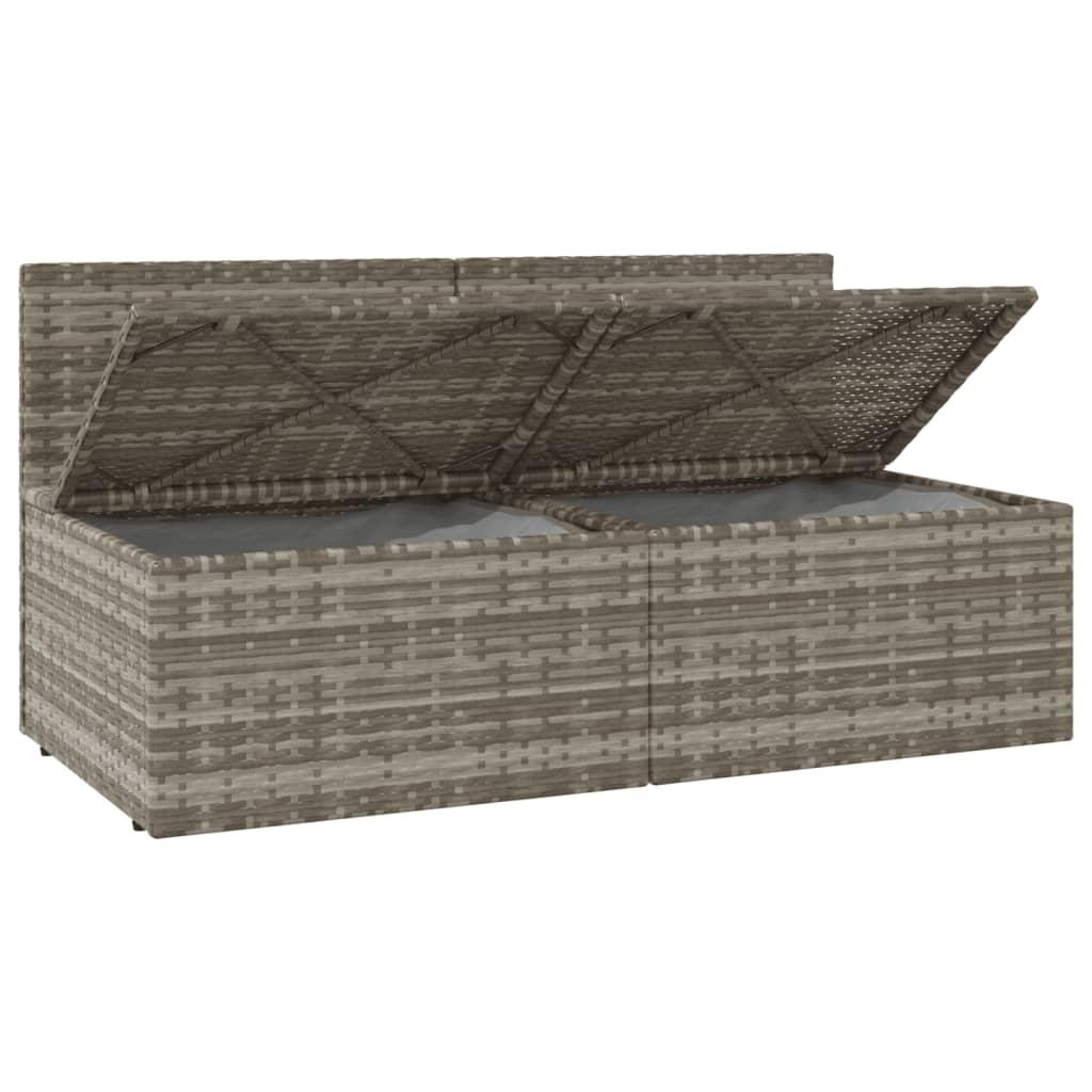 2-Seater Garden Sofa with Cushions Grey Poly Rattan
