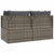 2-Seater Garden Sofa with Cushions Grey Poly Rattan