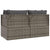 3 Piece Garden Lounge Set with Cushions Grey Poly Rattan