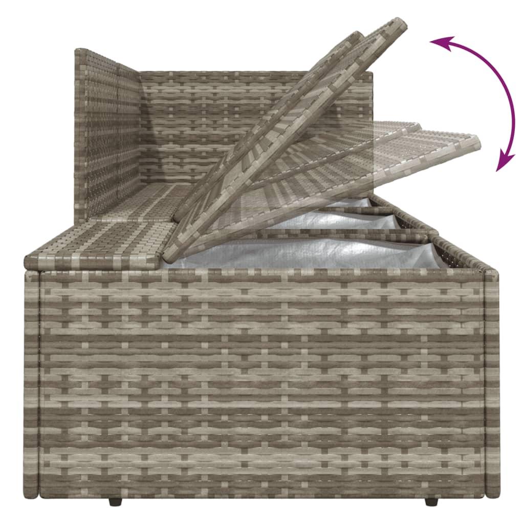 3 Piece Garden Lounge Set with Cushions Grey Poly Rattan