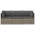 3 Piece Garden Lounge Set with Cushions Grey Poly Rattan