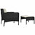 2 Piece Garden Lounge Set with Cushions Black Poly Rattan