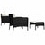 5 Piece Garden Lounge Set with Cushions Black Poly Rattan