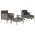 5 Piece Garden Lounge Set with Cushions Grey Poly Rattan