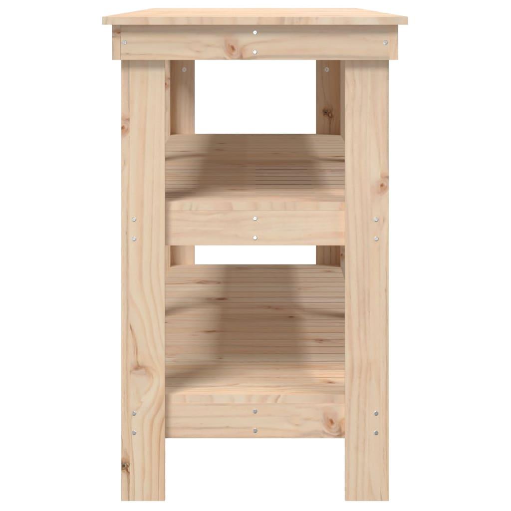 Work Bench 142.5x50x80 cm Solid Wood Pine