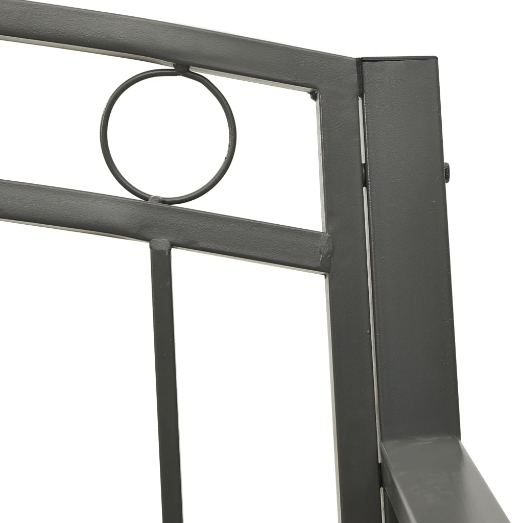 Garden Bench with Table Grey 120 cm Steel