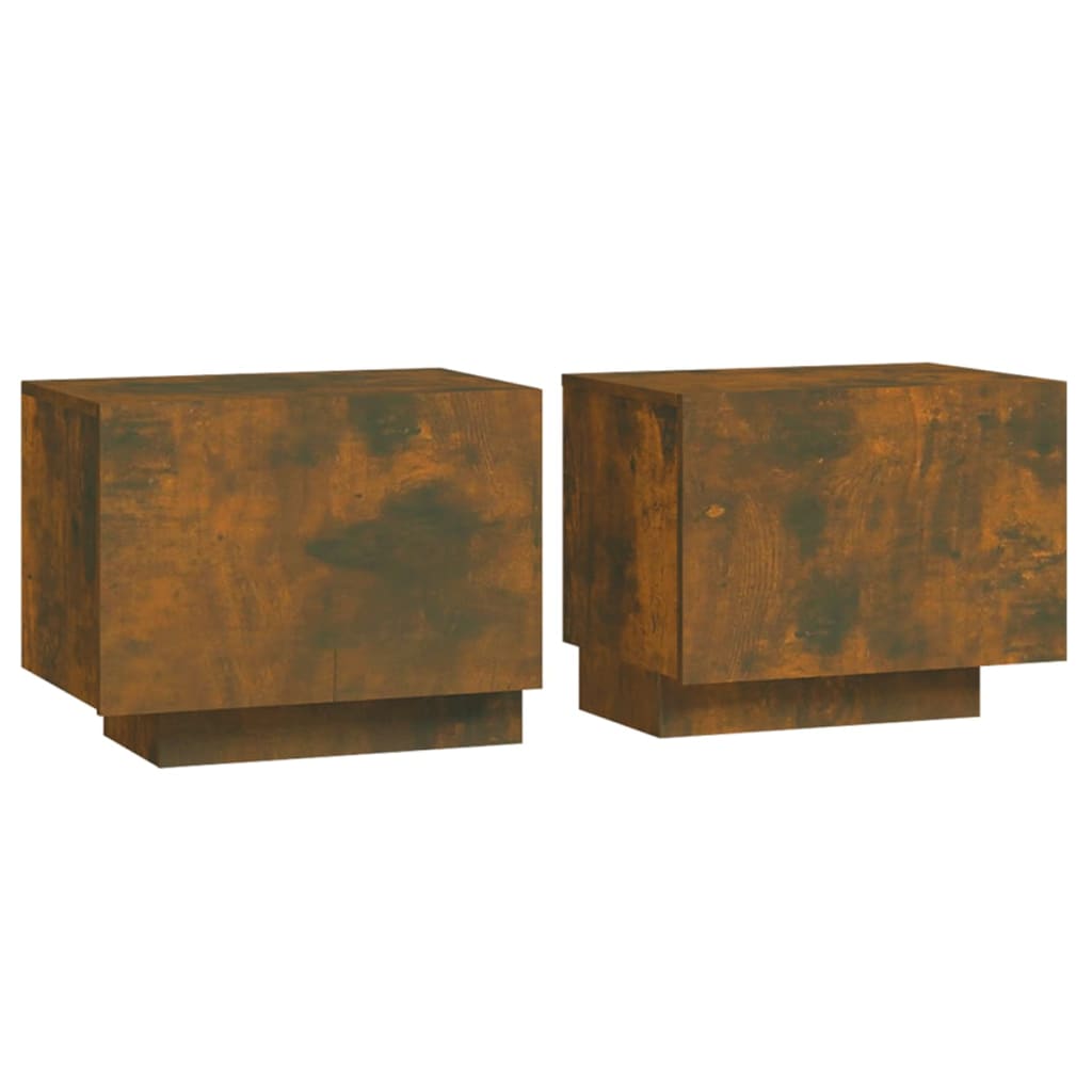 Bedside Cabinet Smoked Oak 100x35x40 cm Engineered Wood