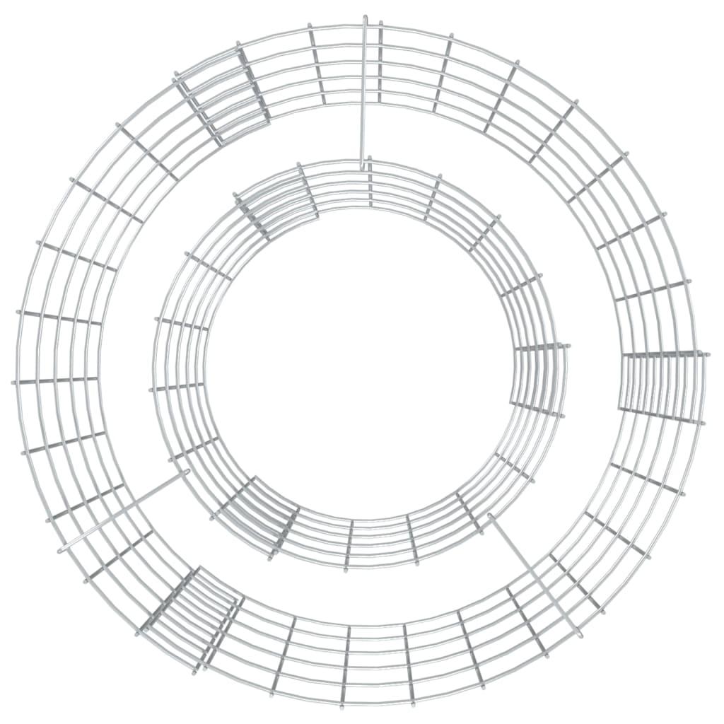 Gabion Fire Pit Ø 50 cm Galvanised Iron