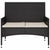 2-Seater Garden Bench with Cushions Black Poly Rattan