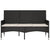 3-Seater Garden Bench with Cushions Black Poly Rattan