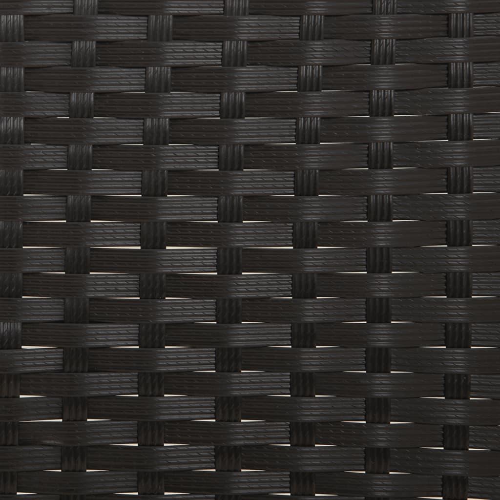 3-Seater Garden Bench with Cushions Black Poly Rattan