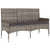 3-Seater Garden Bench with Cushions Grey Poly Rattan
