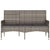 3-Seater Garden Bench with Cushions Grey Poly Rattan