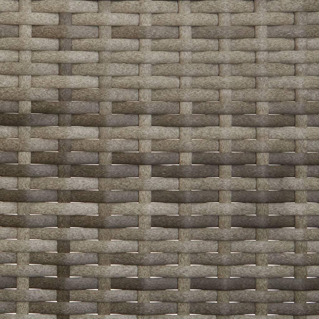 3-Seater Garden Bench with Cushions Grey Poly Rattan