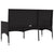 3-Seater Garden Bench with Cushions Black Poly Rattan
