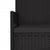 3-Seater Garden Bench with Cushions Black Poly Rattan