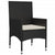 4 Piece Garden Lounge Set with Cushions Black Poly Rattan
