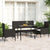 4 Piece Garden Lounge Set with Cushions Black Poly Rattan
