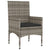 4 Piece Garden Lounge Set with Cushions Grey Poly Rattan