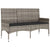 4 Piece Garden Lounge Set with Cushions Grey Poly Rattan