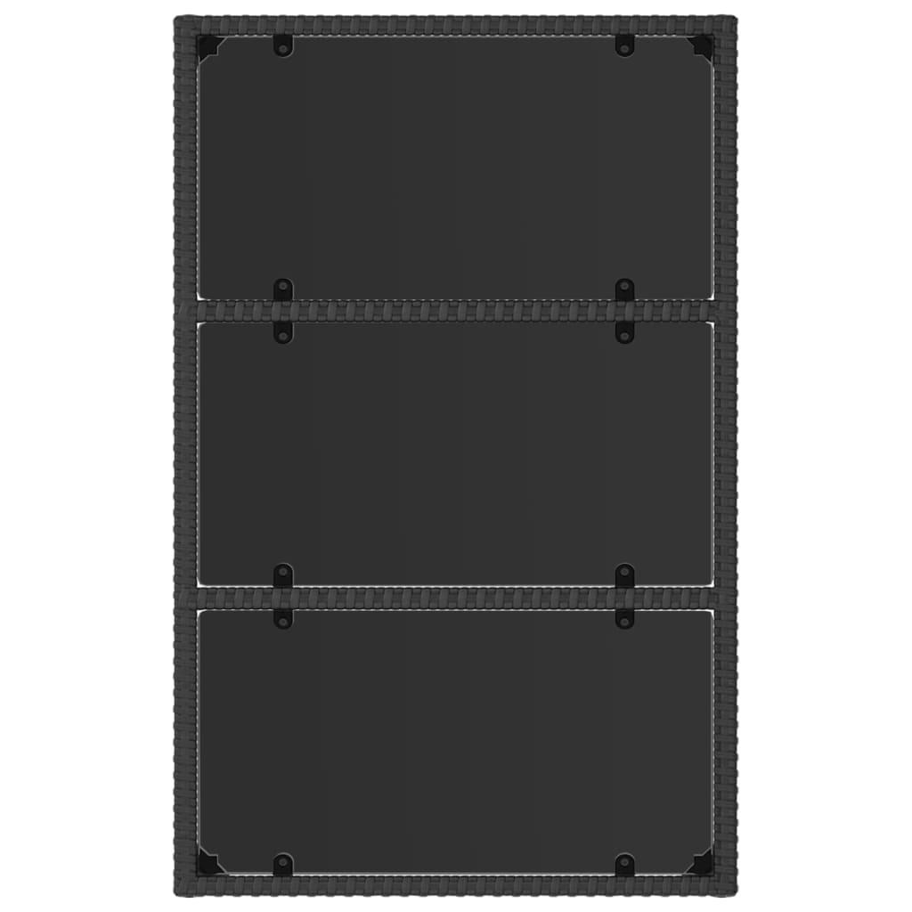 4 Piece Garden Lounge Set with Cushions Black Poly Rattan