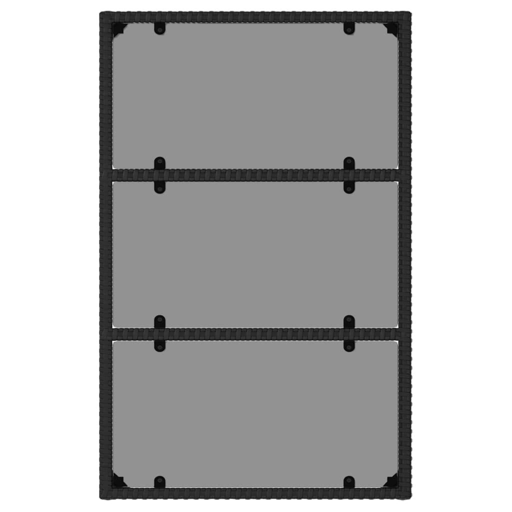 6 Piece Garden Lounge Set with Cushions Black Poly Rattan