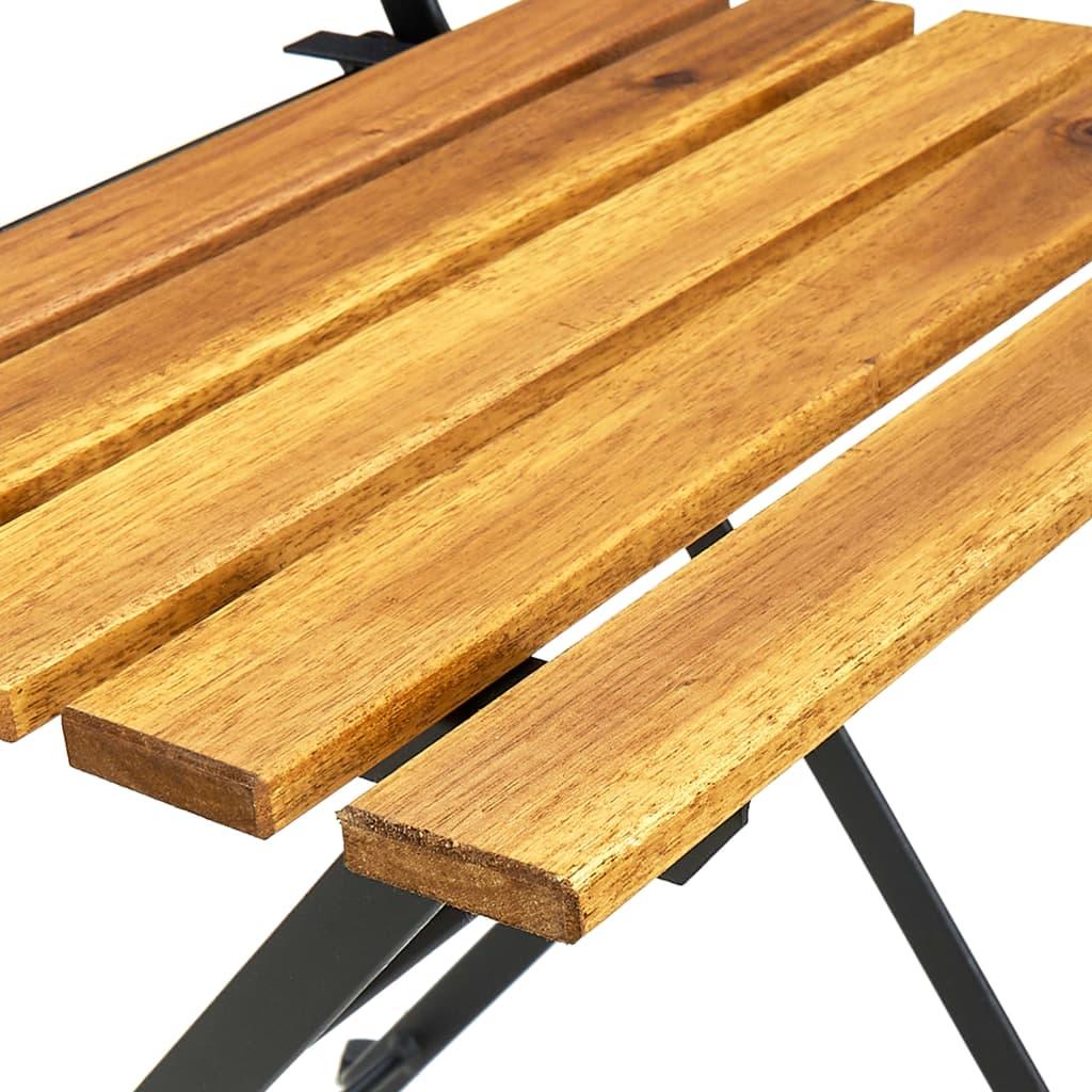 Folding Garden Chairs 6 pcs Steel and Solid Wood Acacia