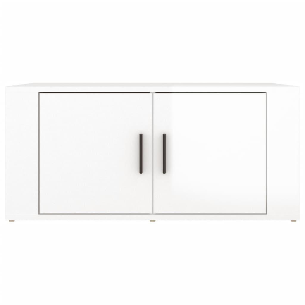 Coffee Table High Gloss White 80x50x36 cm Engineered Wood