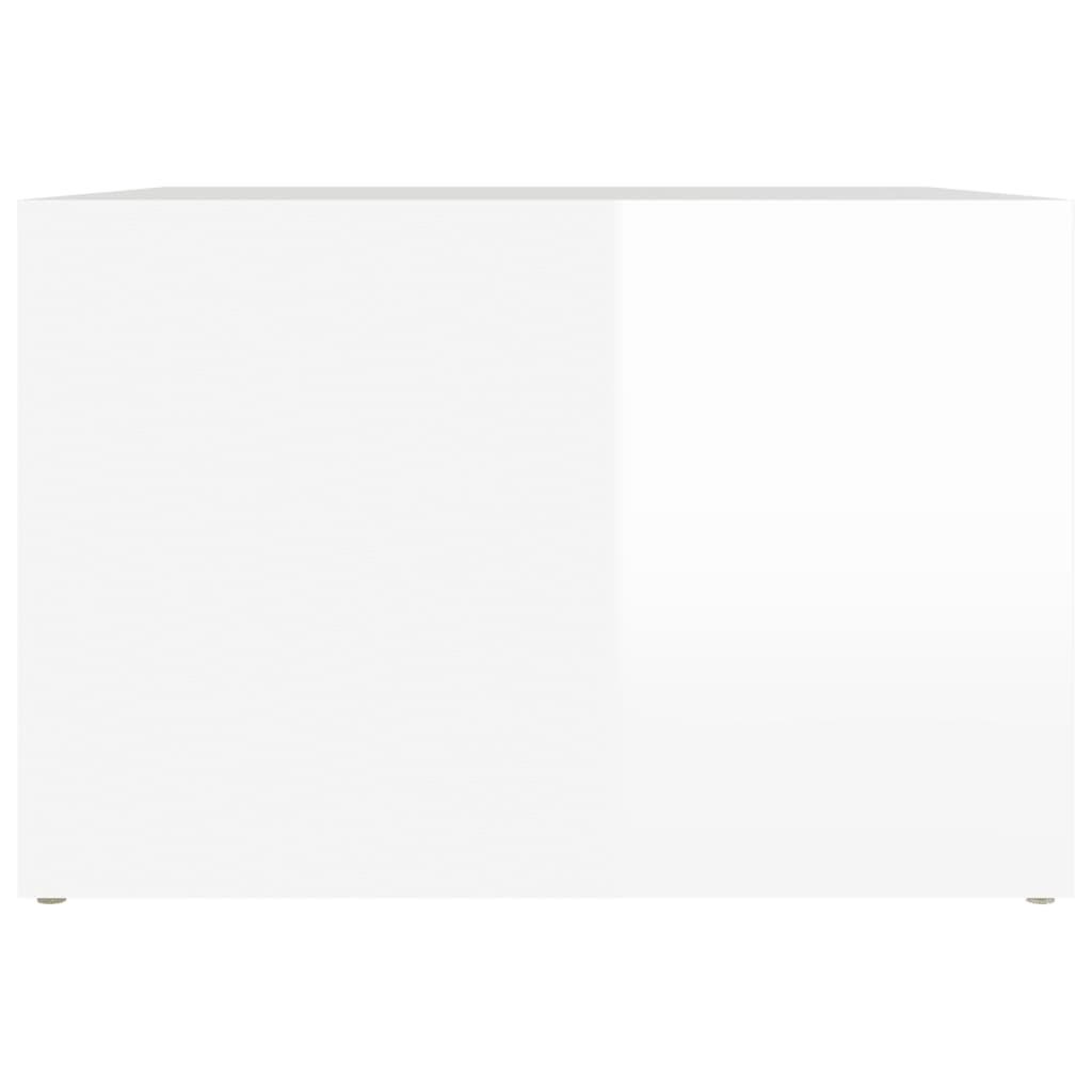 Bedside Table High Gloss White 57x55x36 cm Engineered Wood