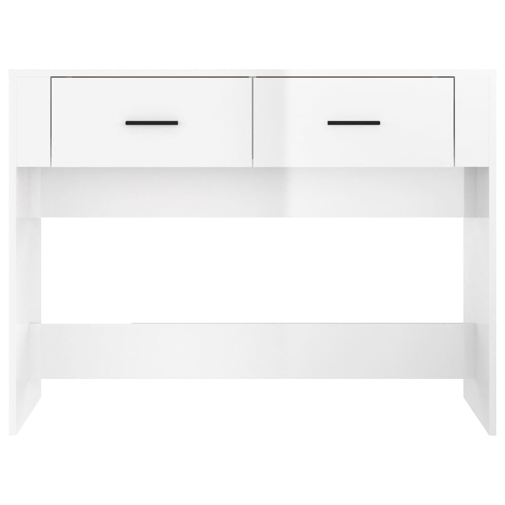Console Table High Gloss White 100x39x75 cm Engineered Wood
