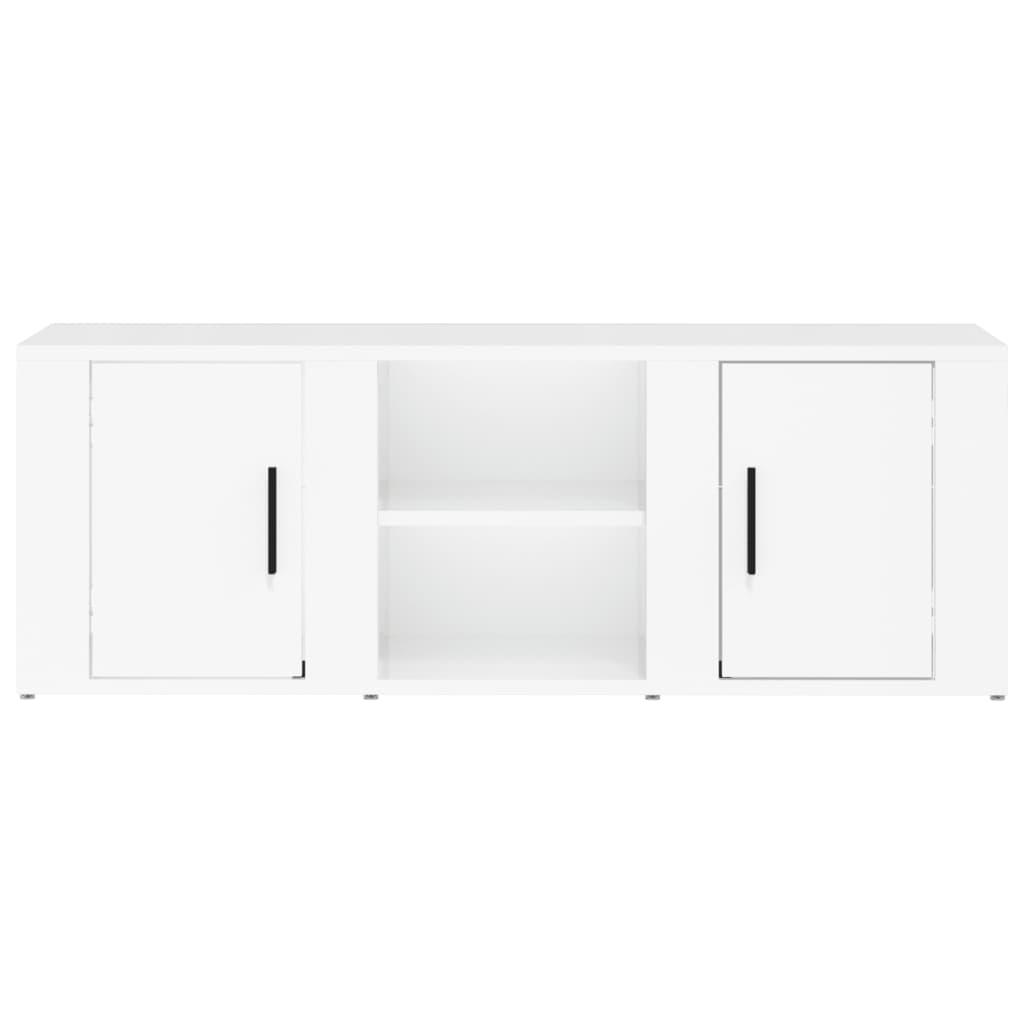 TV Cabinet High Gloss White 100x31.5x35 cm Engineered Wood
