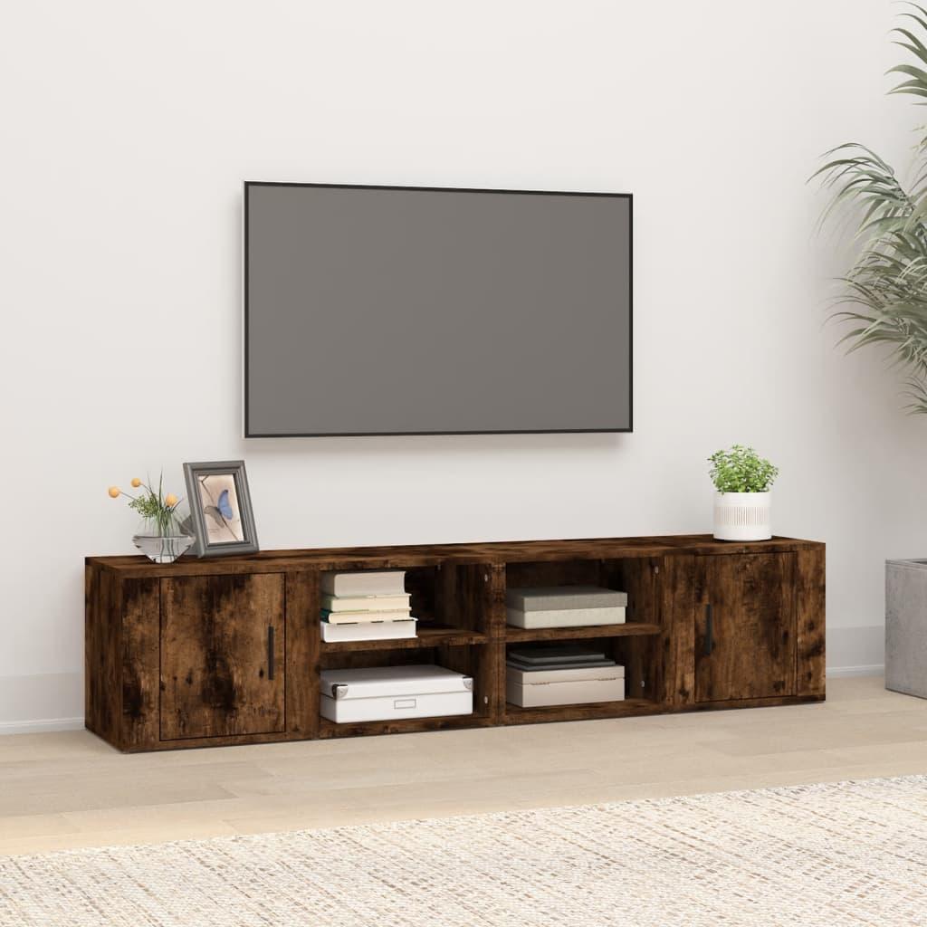 TV Cabinets 2 pcs Smoked Oak 80x31.5x36 cm Engineered Wood