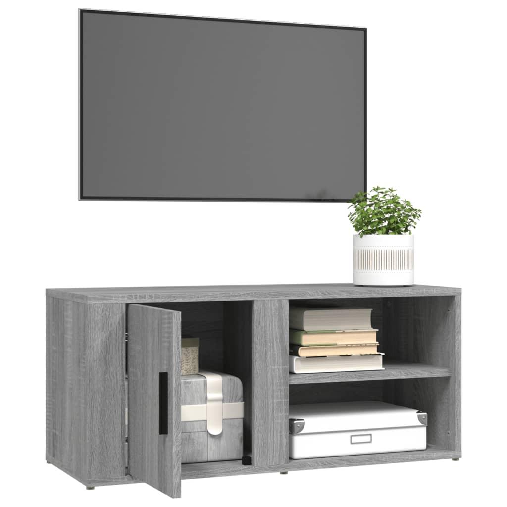 TV Cabinet Grey Sonoma 80x31.5x36 cm Engineered Wood