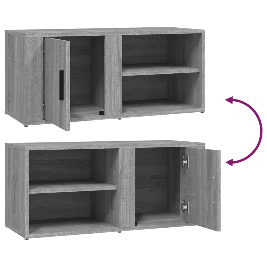 TV Cabinet Grey Sonoma 80x31.5x36 cm Engineered Wood