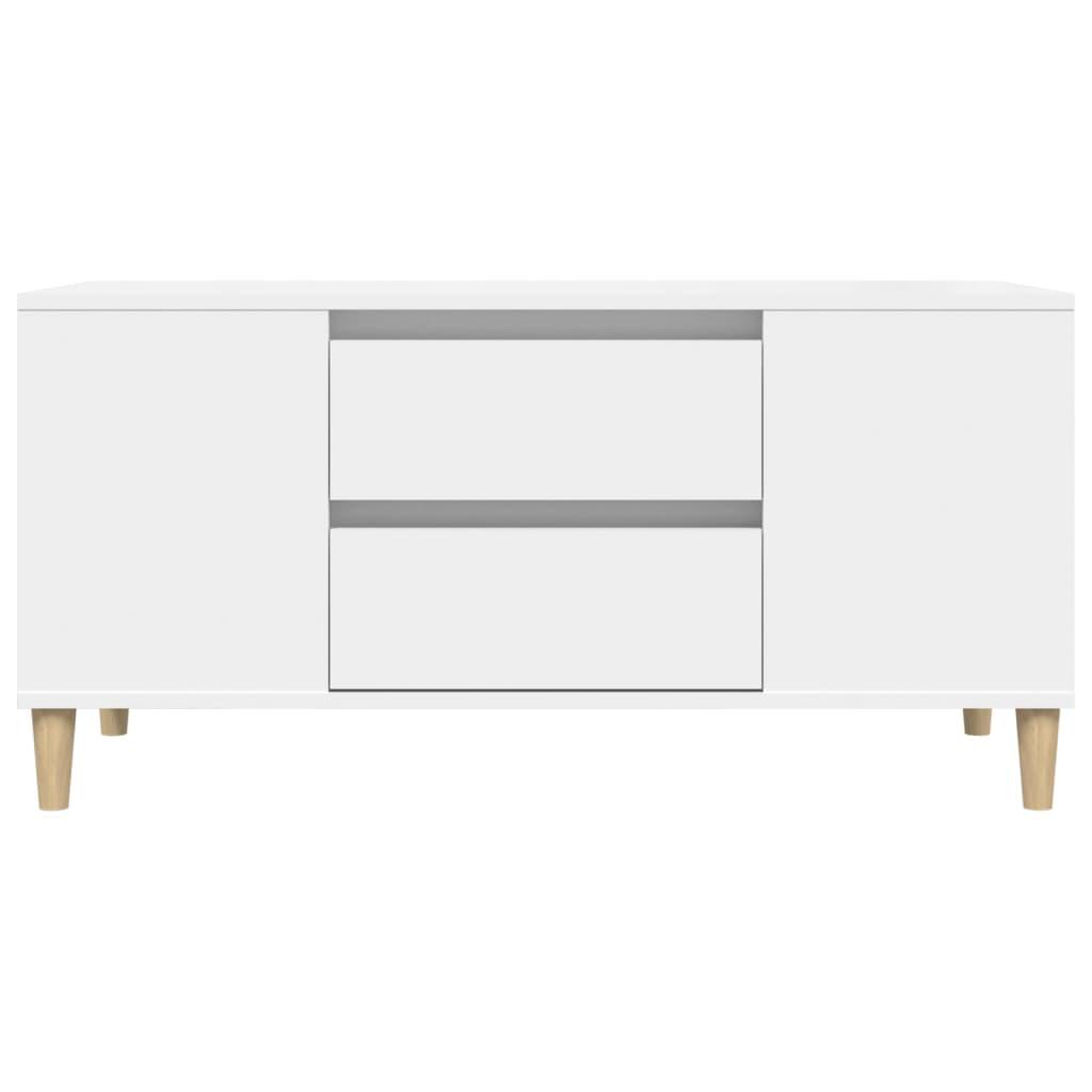 TV Cabinet White 102x44.5x50 cm Engineered Wood