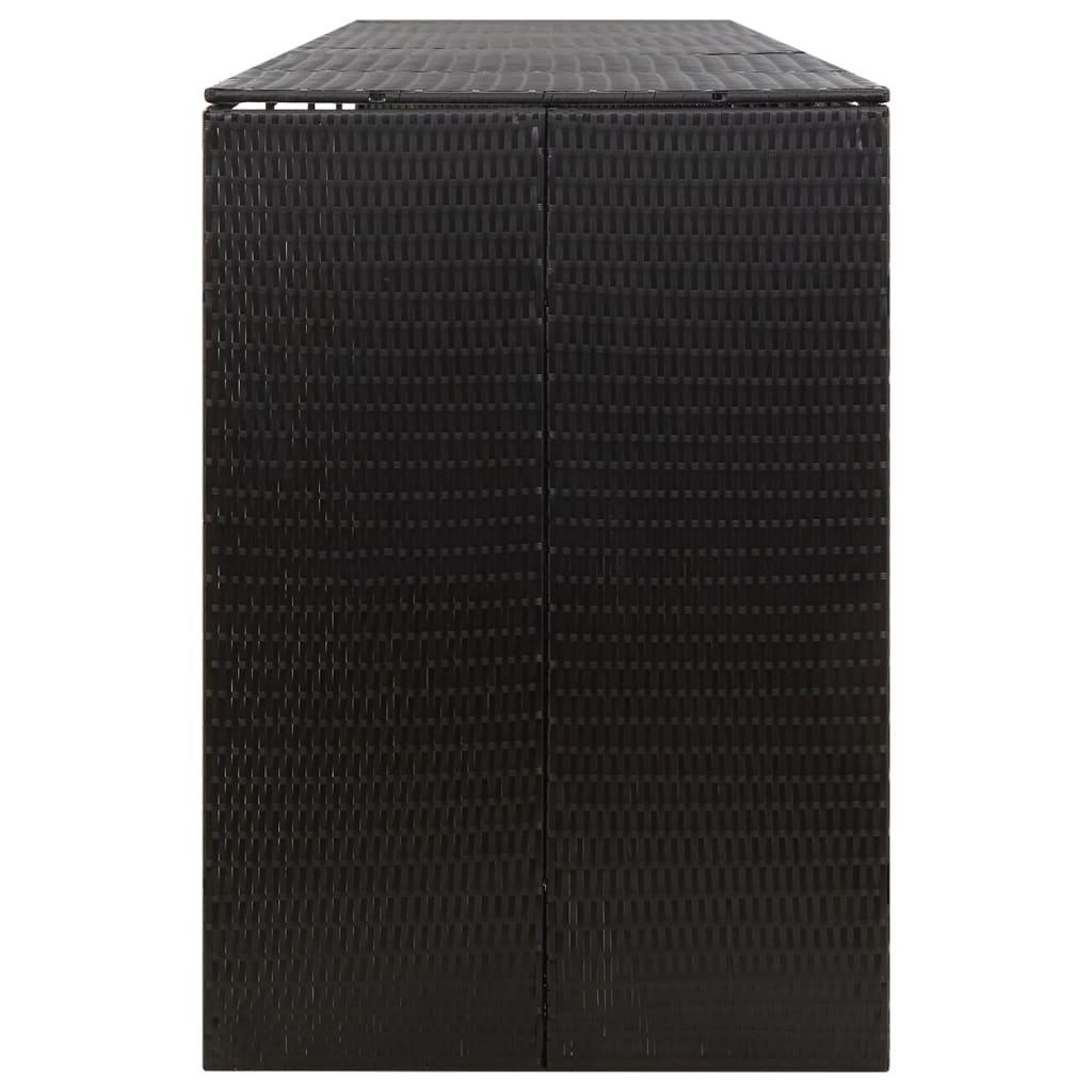 Quadruple Wheelie Bin Shed Black 274x80x117 cm Poly Rattan