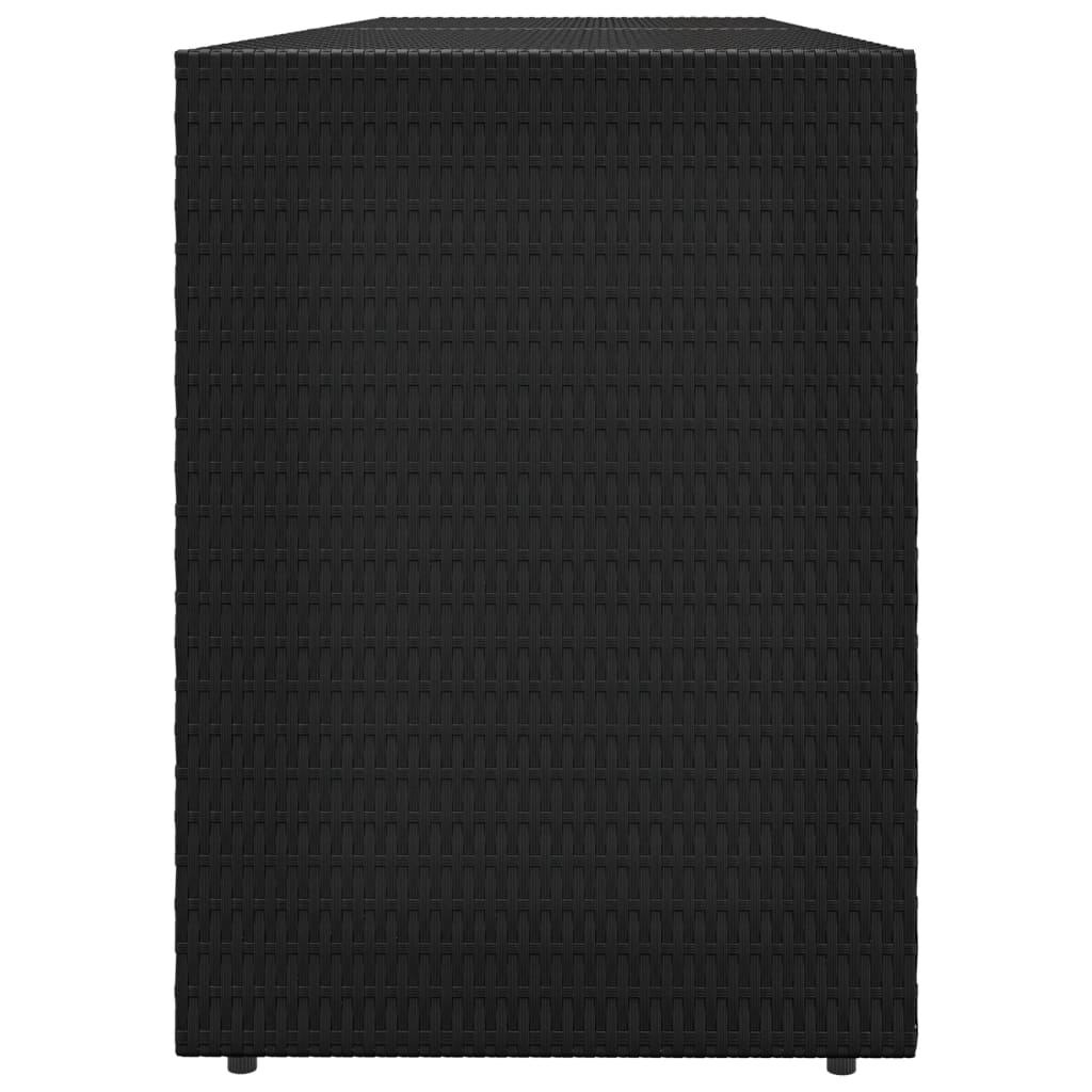 Garden Storage Cabinet Black 198x55.5x80 cm Poly Rattan