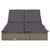 2-Person Sunbed with Cushions Grey Poly Rattan