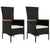 Garden Chairs with Cushions 2 pcs Poly Rattan Black