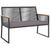 4 Piece Garden Lounge Set with Cushions Black Steel