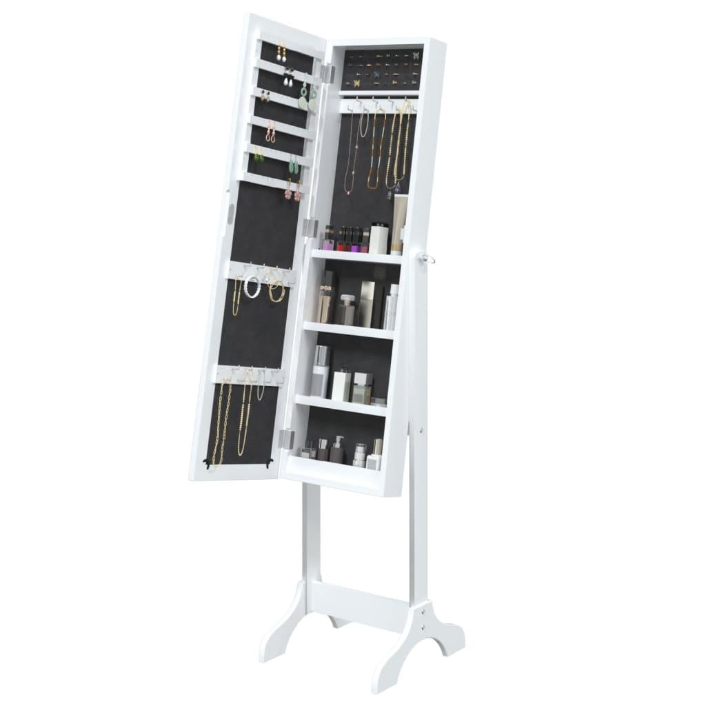 Free-Standing Mirror White 34x37x146 cm