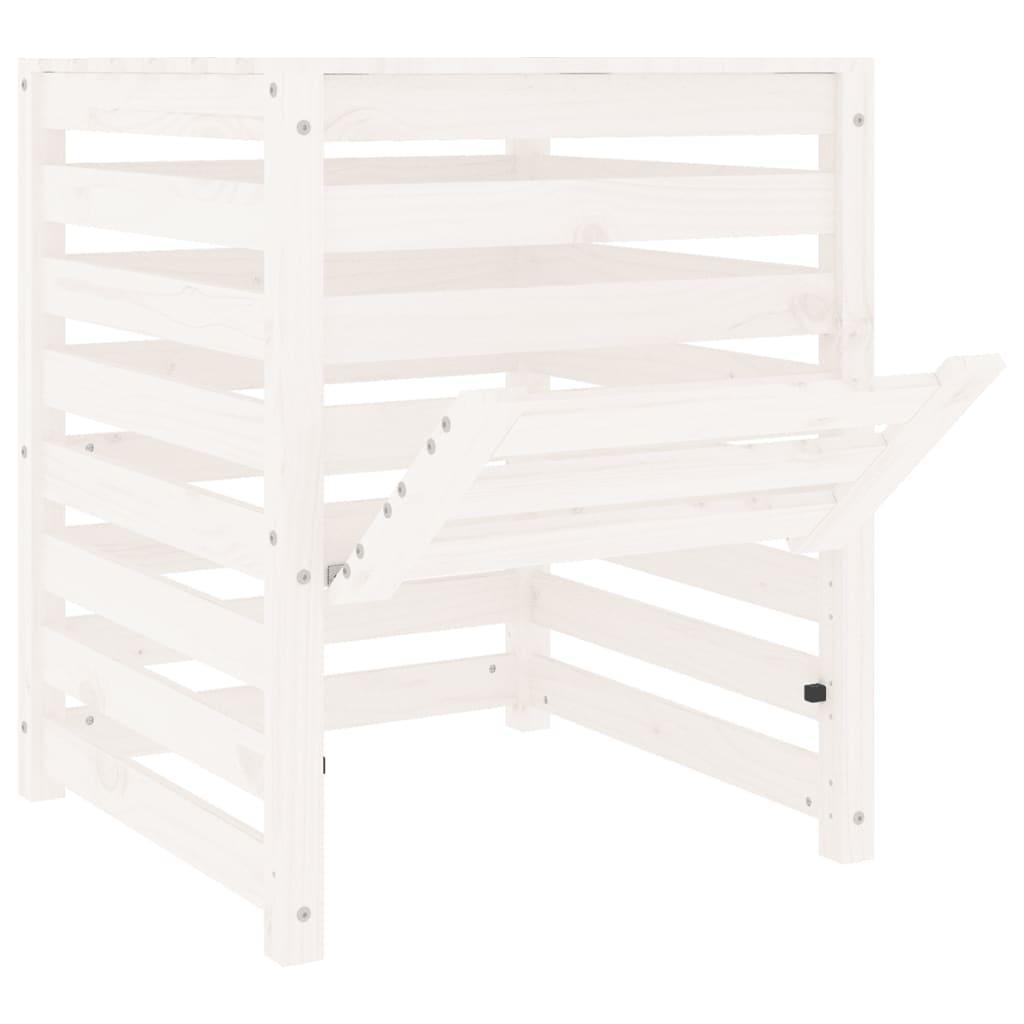 Composter White 63.5x63.5x77.5 cm Solid Wood Pine