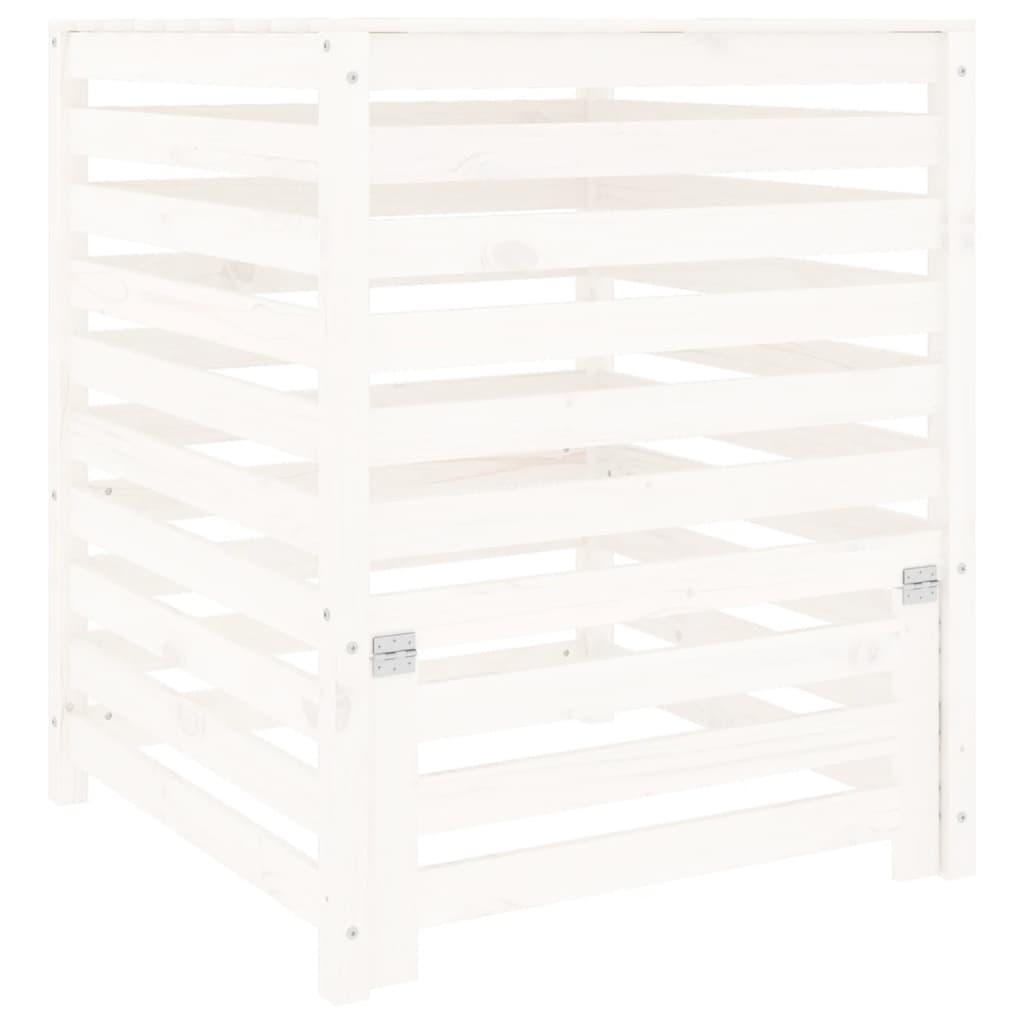 Composter White 82.5x82.5x99.5 cm Solid Wood Pine