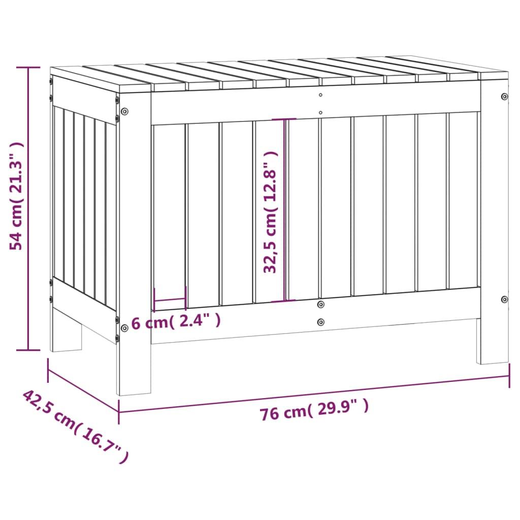 Garden Storage Box Black 76x42.5x54 cm Solid Wood Pine