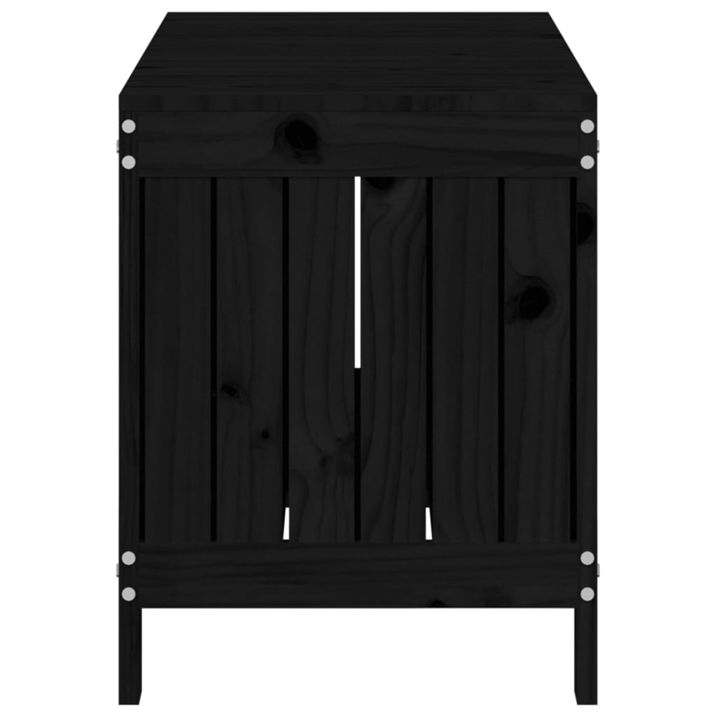 Garden Storage Box Black 108x42.5x54 cm Solid Wood Pine